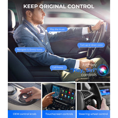 Muzpu Wireless CarPlay Adapter for iOS Cars - Plug & Play, Auto Connect, Fast Stable CarPlay, 5.8GHz WiFi BT 5.3, Upgrade Wired to Wireless -Black