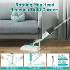 PrettyCare Steam Mop, 10 in 1 Floor Cleaning, Detachable Steam Mop for Tile and Hardwood, Handheld Domestic Steam Cleaner