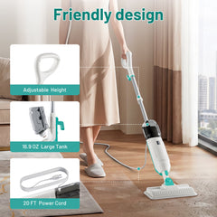 PrettyCare Steam Mop, 10 in 1 Floor Cleaning, Detachable Steam Mop for Tile and Hardwood, Handheld Domestic Steam Cleaner